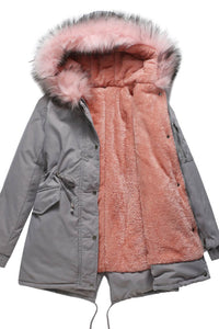 Parka-Jacke mit Kunstfell-Kapuze für Damen - Millicent in Grau