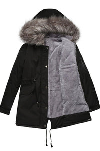 Parka-Jacke mit Kunstfell-Kapuze für Damen - Millicent in Schwarz