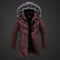 Pablo | Parka Herren Winter | Schwarz in Rot