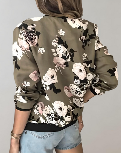 Bomberjacke mit Blumenmuster für Damen