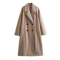 Warmer Wintermantel mit elegantem Design in Khaki