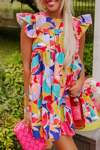 Romy | Boho-Sommerkleid mit Flatterärmeln in Rosé