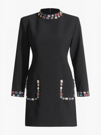Elegantes Kristall-Minikleid für besondere Anlässe in Schwarz