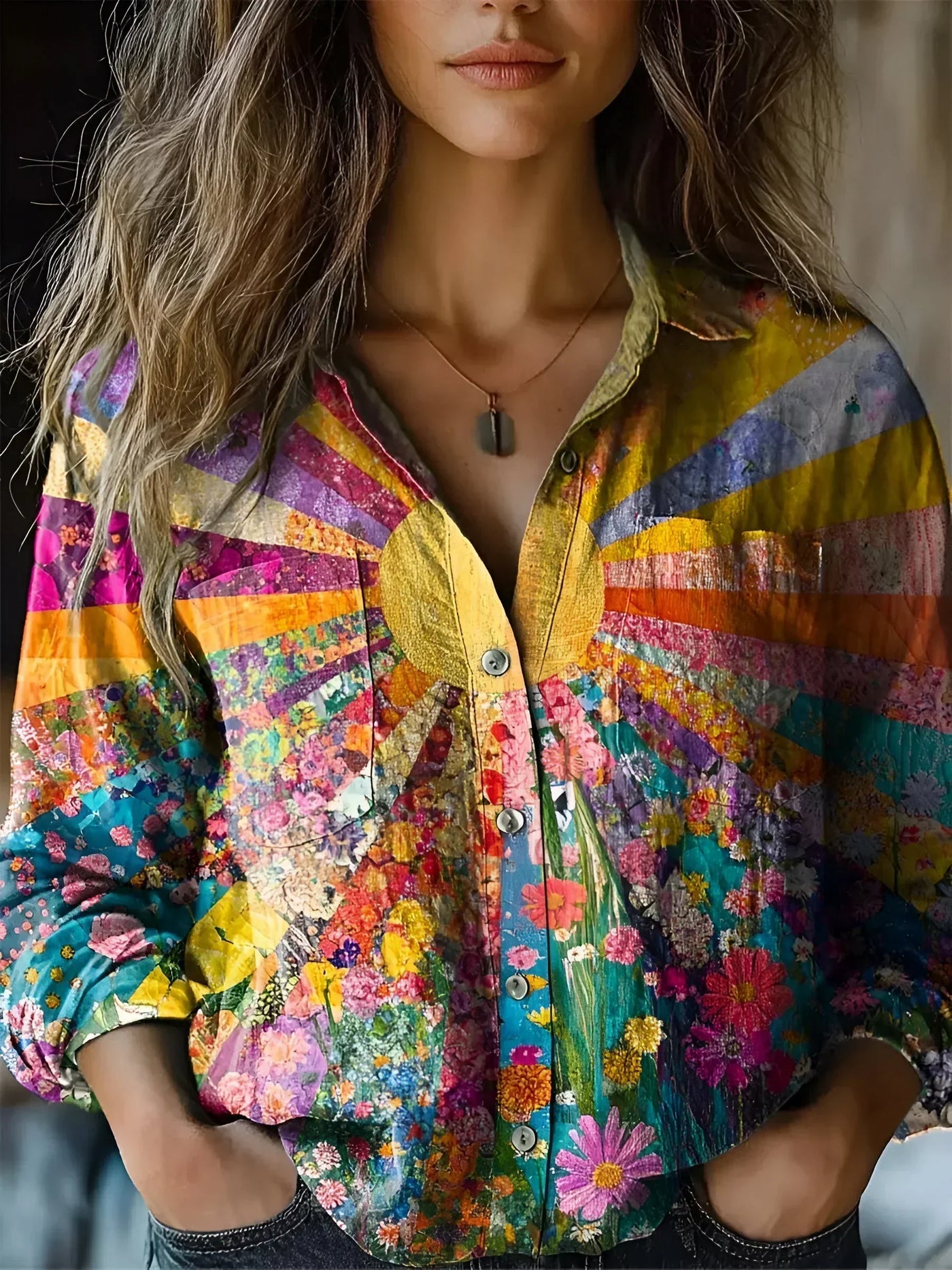 Ysabelle - Strahlende Sonnenblumen bluse