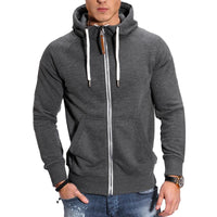 Herrensportjacke mit Kapuze in Dunkelgrau