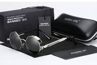 Retro Runde Gepolarisierte Steampunk Sonnenbrille – Argo in Silber