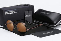 Retro Runde Gepolarisierte Steampunk Sonnenbrille – Argo in Bronze