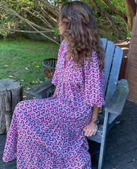 Berthilde | Damen Sommer Vintage Kleid | Maxi in Hellviolett