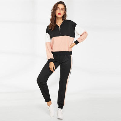 Samantha - Zweiteiliger Kapuzenpullover mit Reißverschluss und Trainingshose