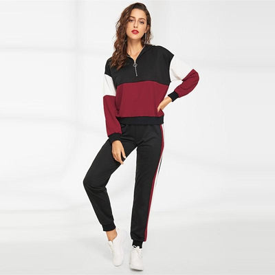 Samantha - Zweiteiliger Kapuzenpullover mit Reißverschluss und Trainingshose