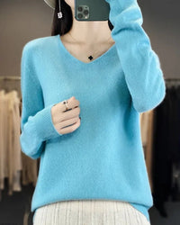 Bianca | Feiner Merino Pullover in Hellblau