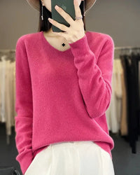 Bianca | Feiner Merino Pullover in Knallrosa
