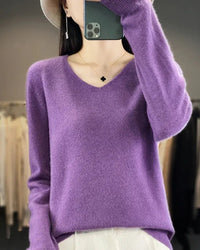 Bianca | Feiner Merino Pullover in Violett