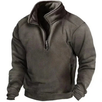 Zayn | Herren Pullover mit Reißverschluss | Braun in Dunkelgrau