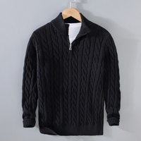 Paxton | Herren Pullover Mit Reißverschluss | Sweater in Schwarz