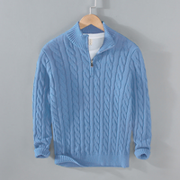 Paxton | Herren Pullover Mit Reißverschluss | Sweater in Hellblau