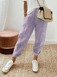 Lore | Bequeme gestreifte Hosen in Violett