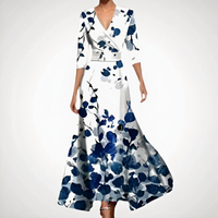 Raffiniertes langes Kleid für Damen | Maxi in Blau