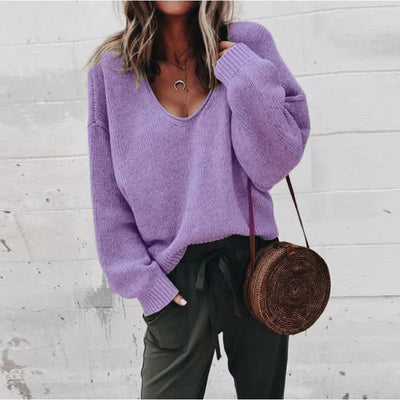 Jaqueline - Oversize V-Neck Pullover