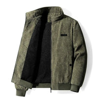 Retro-Samtjacke mit Sherpa-Futter für Herren - Elias in Grün