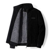 Retro-Samtjacke mit Sherpa-Futter für Herren - Elias in Schwarz