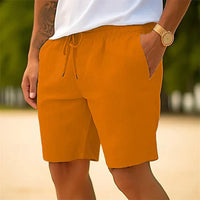 Herren Einstellbar Elastischer Kurze Hosen in Gelb