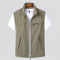 Weste Herren Outdoor Mit Taschen | Atmungsaktiv Und Schnelltrocknend in Khaki