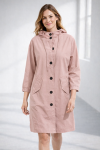 Ronja | Kapuzenjacke in Midi-Länge in Rosa