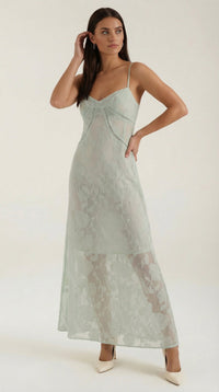 Valentina | Maxikleid in Salbeigrün