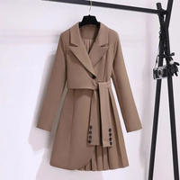 Rosanna | Eleganter Mantel mit Bindegürtel in Khaki