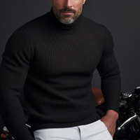 Roman | Rot Rollkragenpullover Herren | Warme in Schwarz