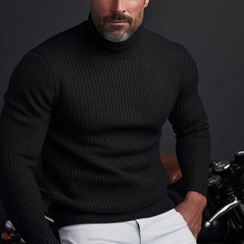 Roman | Rot Rollkragenpullover Herren | Warme