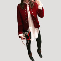 Rowena | Doppelreihige Militärjacke in Rot