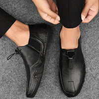 Orthopädische Loafers aus echtem Leder für Männer - Harmen in Schwarz