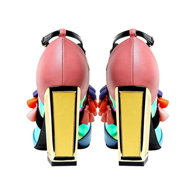 Fiona - Bunte High-Heel-Sandalen mit Verzierungen