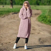 Modische Warme Damen Stricjacke - Juul in Rosa