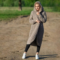 Modische Warme Damen Stricjacke - Juul in Khaki