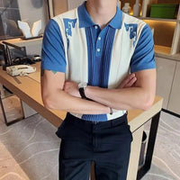 Matthew | Slim-Fit Kurzarm Poloshirt in Blau