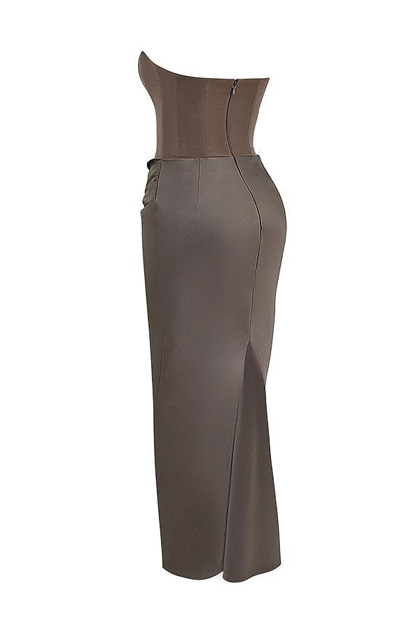 Ezra - Elegantes trägerloses Korsett Maxikleid