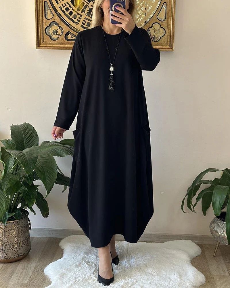 Schlichtes Kleid mit Rundhalsausschnitt - Evelyn