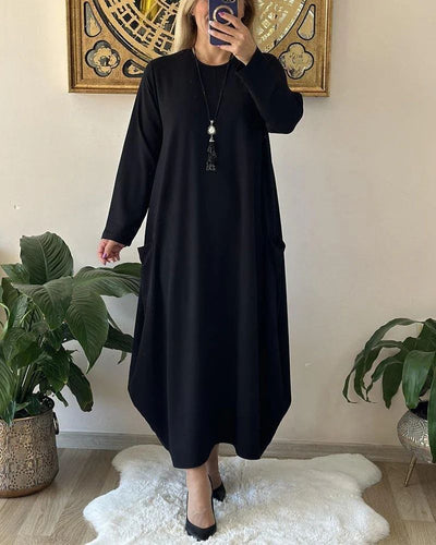 Schlichtes Kleid mit Rundhalsausschnitt - Evelyn