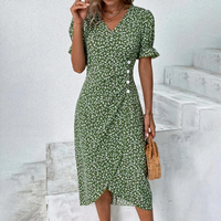 Schönes lässiges Sommerkleid für Damen | Mini in Grün