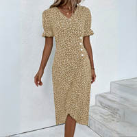 Schönes lässiges Sommerkleid für Damen | Mini in Khaki