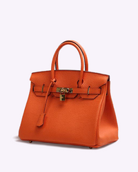 Khate | Damen Schwarz Handtasche | Elegant in Orange