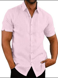 Harris | Herren Schwarz Hemd | Button Down in Rosa