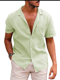 Harris | Herren Schwarz Hemd | Button Down in Hellgrün