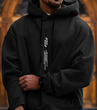 Elvis | Herren Oversize Hoodie | Schwarz Kapuzenpullover in Schwarz