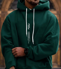 Elvis | Herren Oversize Hoodie | Schwarz Kapuzenpullover in Grün