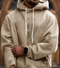 Elvis | Herren Oversize Hoodie | Schwarz Kapuzenpullover in Beige