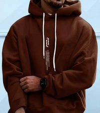 Elvis | Herren Oversize Hoodie | Schwarz Kapuzenpullover in Braun